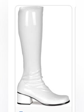 Funtasma White Patent Knee-High Block Heel Boots
